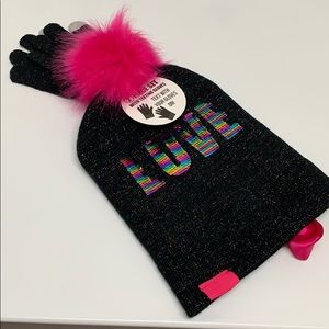 JoJo Siwa branded hat and texting gloves set